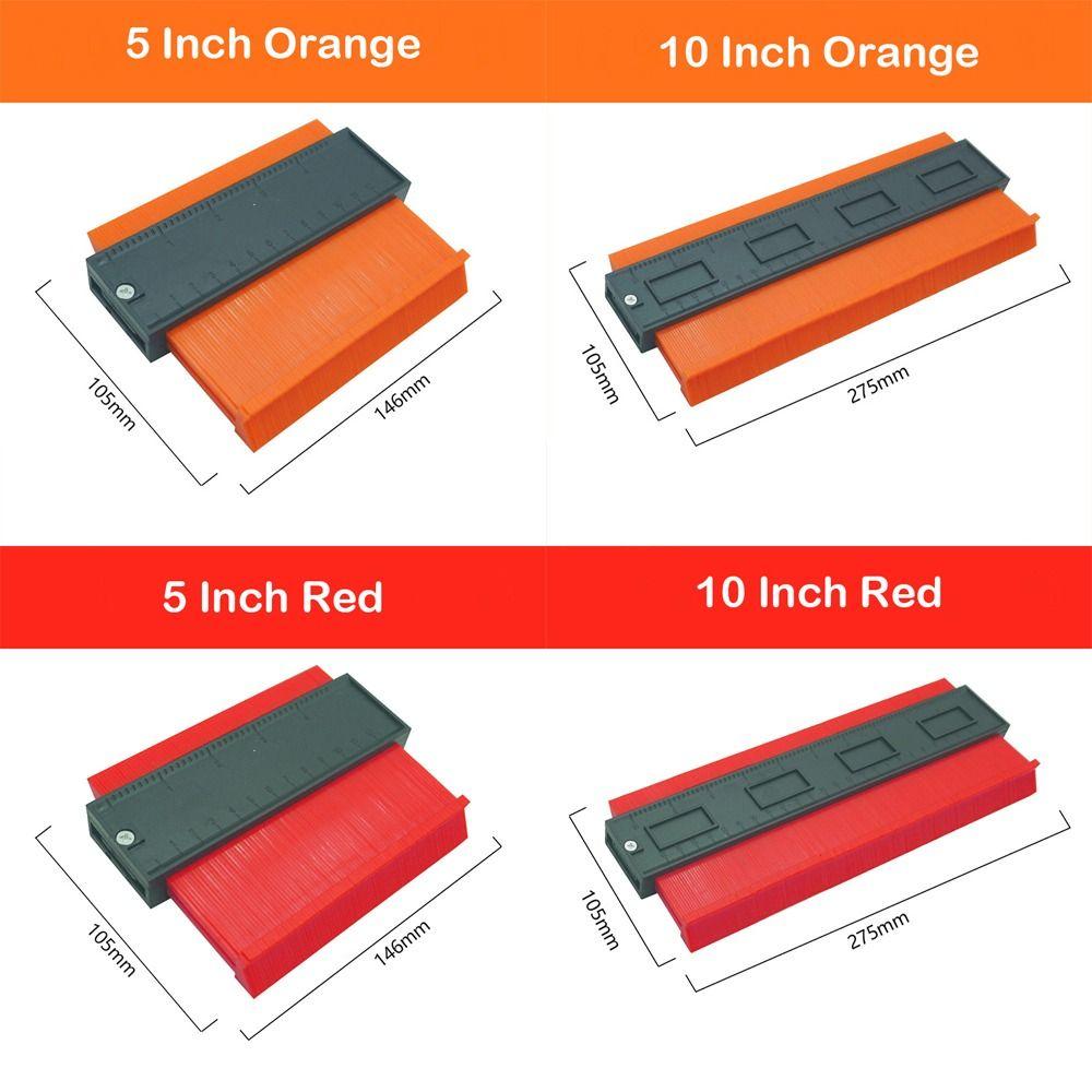Nova Régua Curva de Plástico Multifuncional Forma Vermelho Laranja Duplicação 5/10 Polegadas Contorno Amostrador