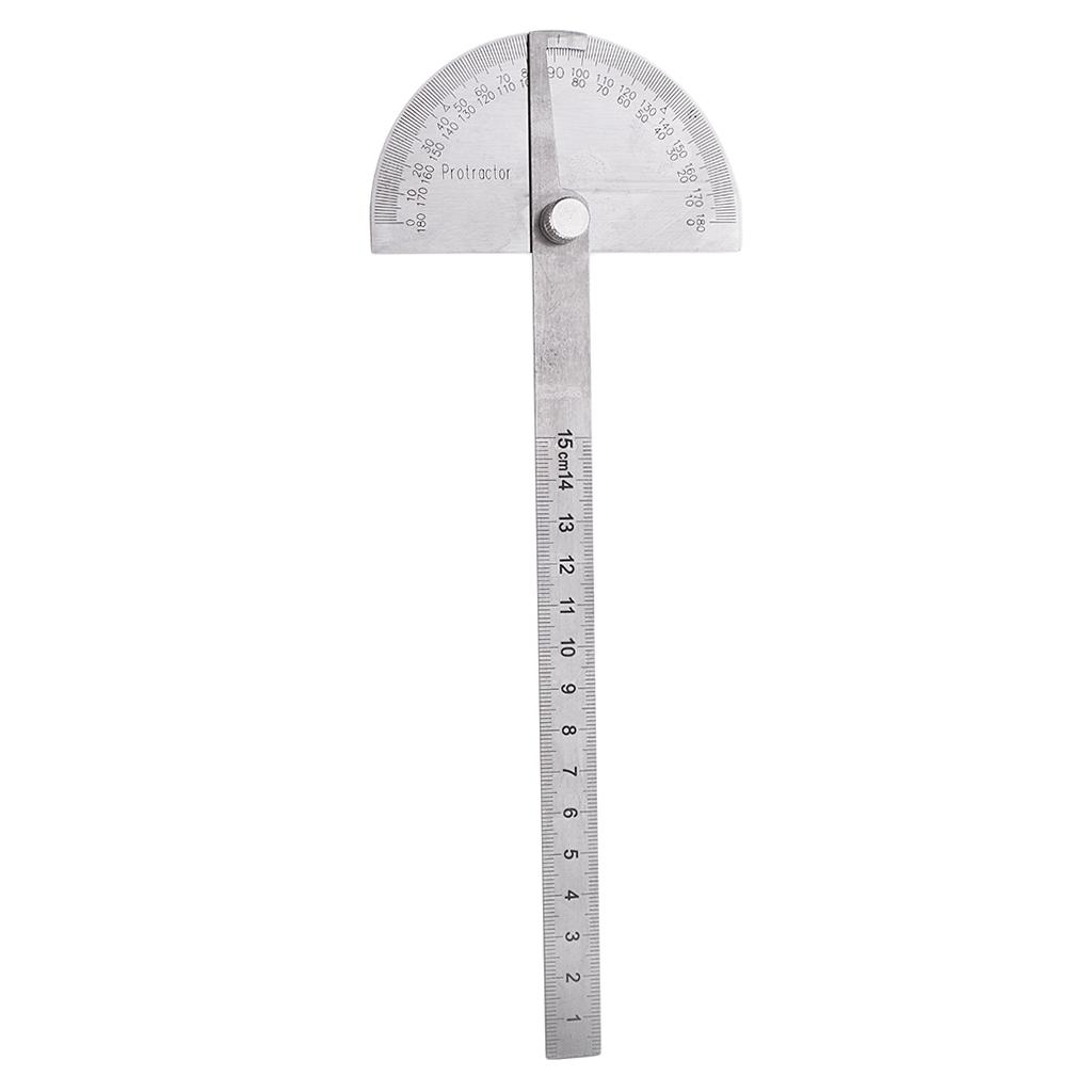Steel Protractor 0- Angle Finder Rotation Ruler Student Tool