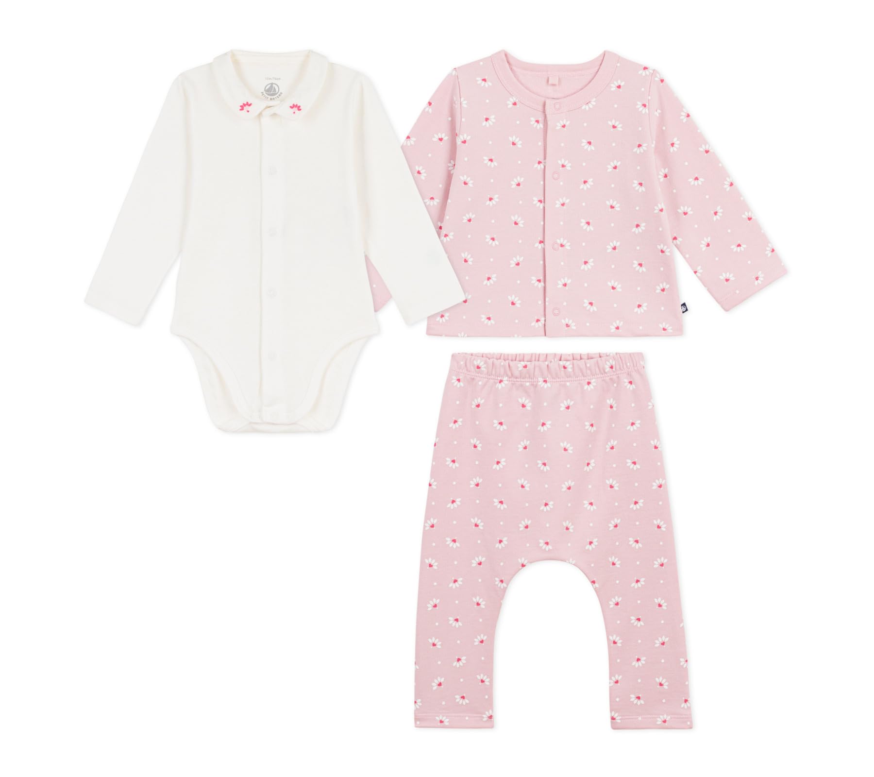 

Petit Bateau Baby Set Light 6 67cm 3-Piece A0EKS, Pink/Multicolor, Months,