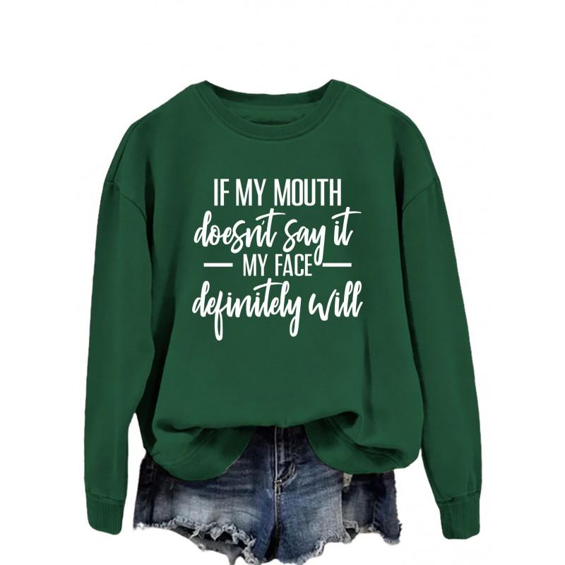 Oversized Womens Hoodie Loose Fit Cotton Blend Streetwear Long Sleeve Sweatshirt With Graphic Print