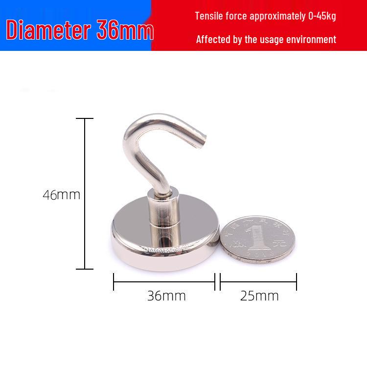 Strong Neodymium Magnet Hook, Hole-Free, Industrial-Grade for Refrigerator