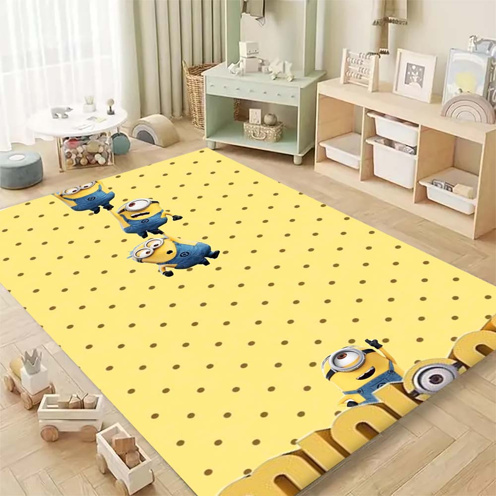 Stylish Minions Design Non-Skid Area Rug Living Room Bedroom Soft Carpet Children Play Mat Home Decor Gift