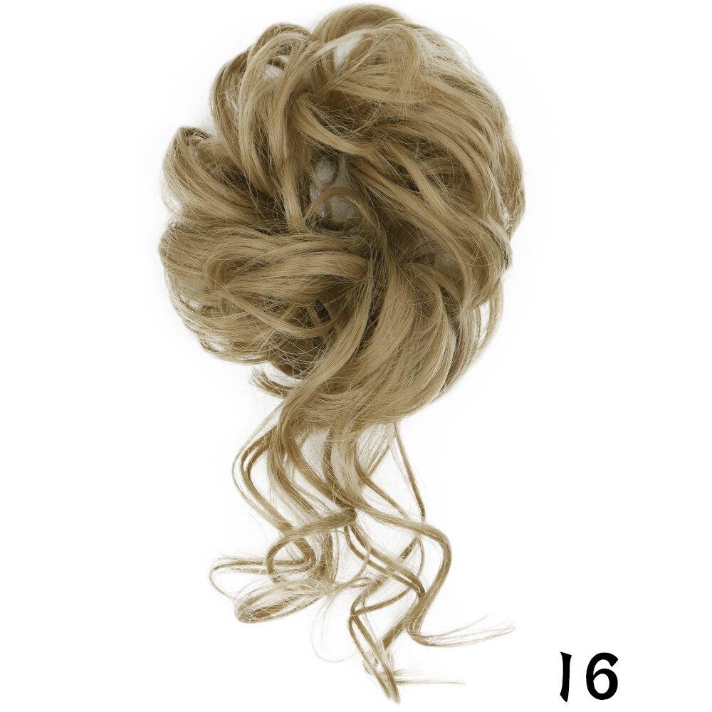 MERISIHAIR Damen-Haarknoten aus Kunstfaser, unordentlicher Chignon, lockiges Haar, elastischer unordentlicher Chignon für Damen, Haarteile, Schwarz, Braun