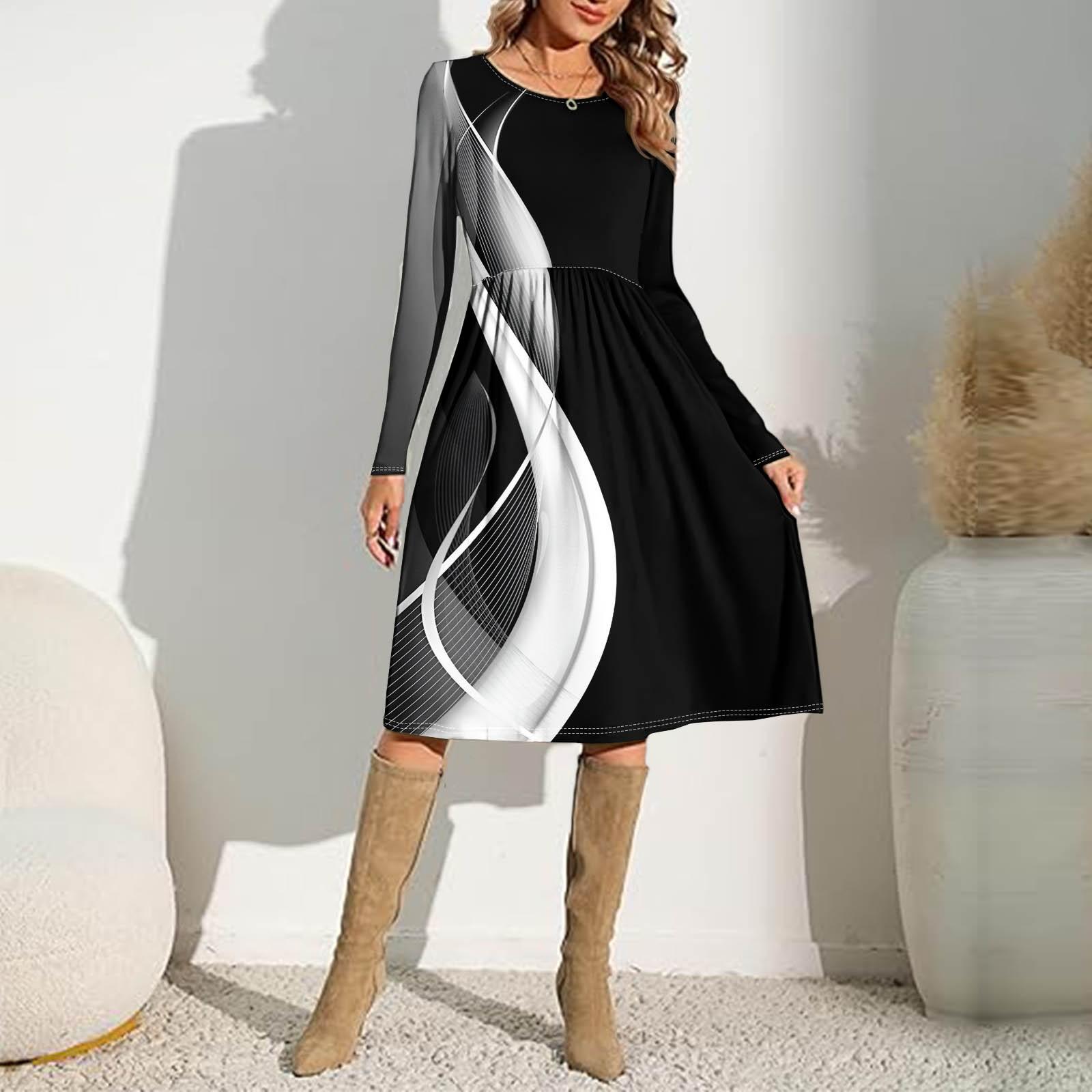 Женское повседневное платье с принтом в виде градиента и пайеток — фото 7