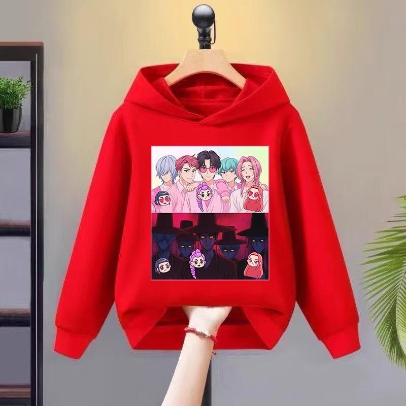 2025 Kpop Witch-hunting Team-themed Hoodie with Cute and Magical Element Prints, Soft and Skin-friendly Trendy Children's Top
