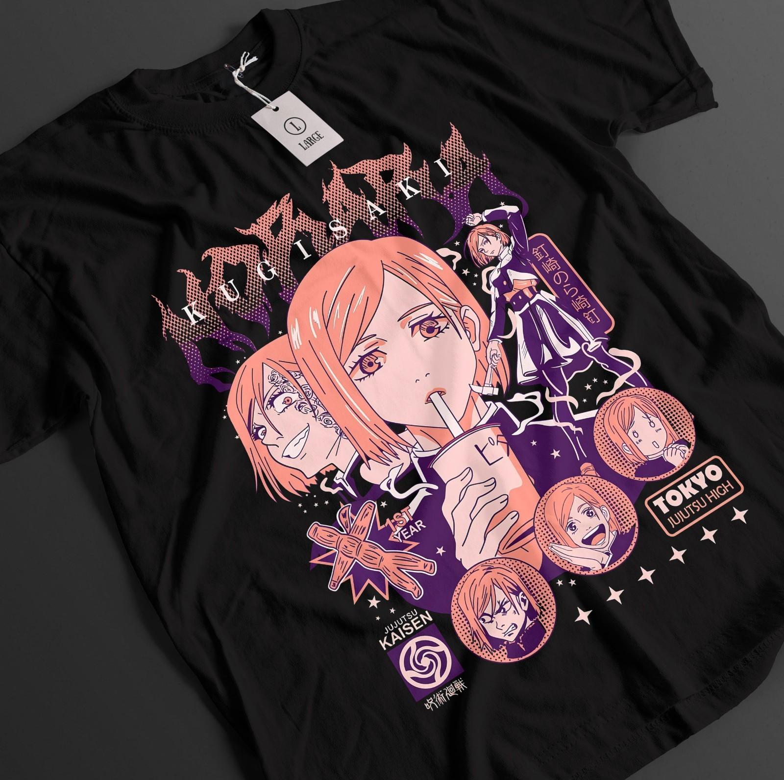 Jujutsu Kaisen Shirt Nobara Kugisaki T-Shirt Mens Womens Tees Top Sukuna Mahito JJK Anime Unisex Tee M