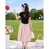Summer Girls Princess Dress Unique Short Sleeve Sweet Skirt For Big Kids