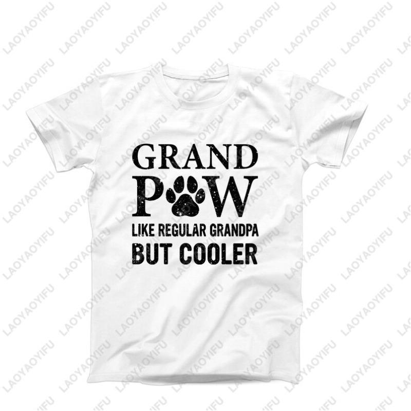 Grand Paw TShirt Funny Cool Dog Paw Print Grandfather Tees Fathers Day for Grandpaw Gift Comfortable Soft Cotton Camisetas