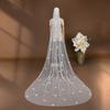 Romance Beaded Bridal Veils Long U Shape Chapel Train Veils For Bride Beach Church Wedding And Special Event Photoshoots