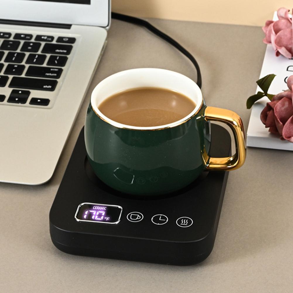 Coffee Warmer With Non-Slip Base Wood Grain Cup Warmer For Winter