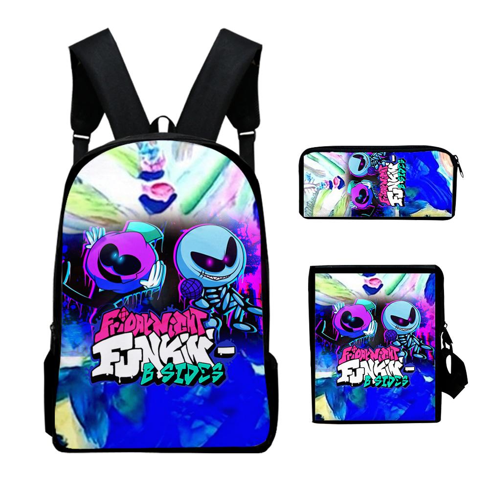 Popular Novelty Friday Night Funkin 3D Print 3pcs/Set School Bags Laptop Daypack Backpack Inclined shoulder bag Pencil Case