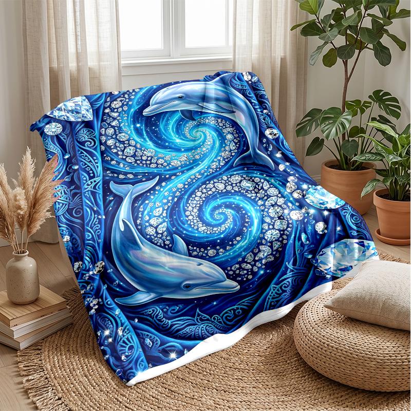 Oceanic Whales and Seals 1 Theme blanket Lightweight Warm Flannel Blanket Decorative Throw Blanket for Home Decoration