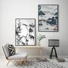 1pc Traditional Chinese Feng S-Shui Plum Orchid Bamboo Landscape Self-adhesive Art Poster Waterproof Paper Sticker Wall Decor