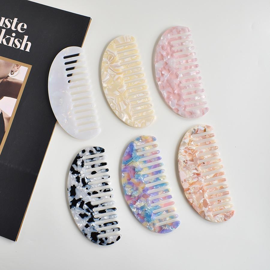 Popular Hair Combs In Europe and America, Hot-selling Acetic Acid Board Comb Anti-static Marble Pattern Hair Comb