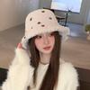Women's Lambswool Dot Bucket Hat - Cute, Versatile, Warm Autumn/Winter Fashion in Japanese Ins Style