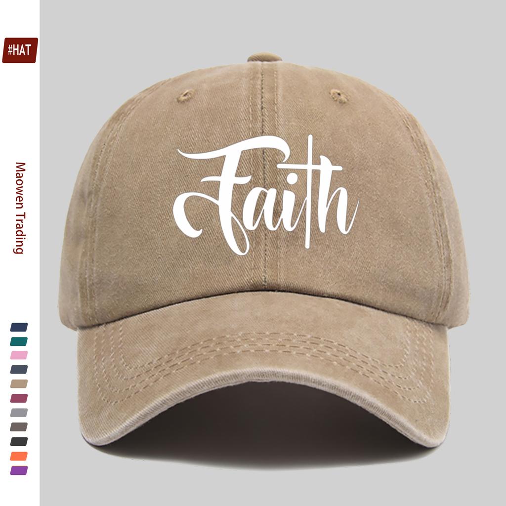 pc Faith Letter Print Baseball Cap Fashionable Trendy Sun Hat Comfortable Lightweight Trucker Hat Adjustable Strap Washabl