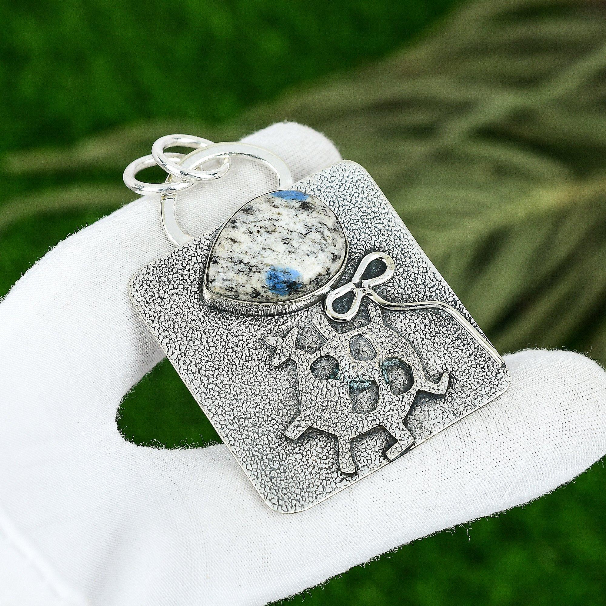 

Friendship Day Sale 925 Sterling Silver Natural K2 Jasper Bezel Pendant Jewelry