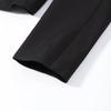Elegant Women's Cropped Black Coats Pads Stand Collar Full Sleeve Jacket Autumn Lady Chic Commute Outwear