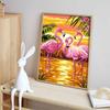 Diamond Painting Set DIY 5D Full Diamond Pink Flamingo Sunset Art Crafts for Home Wall Decoration