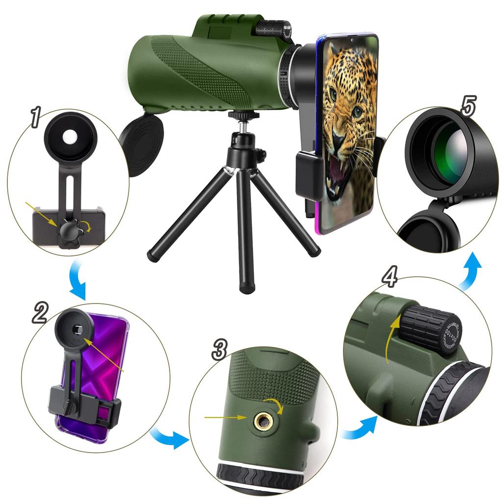 KINGSHE High 80 X 100 BAK4 Smartphone Telephoto Lens For Outdoor Can Be Used In Light Rain Monocular, Magnification, Lens, Telescope, Activities,
