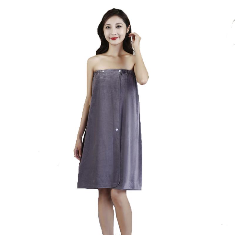 Wrap Chest Bath Towel for Women - Strapless Sauna Skirt with Buckle, Absorbent & Soft, Engraved Logo