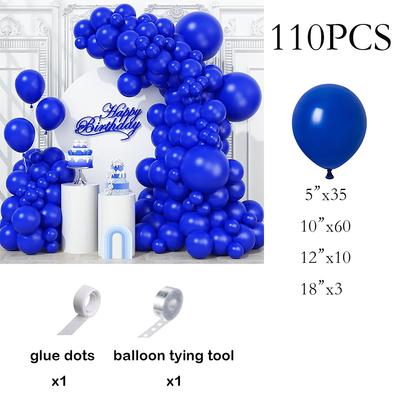 110pcs Birthday Party Decor Balloons Garland Royal Blue Ballon Arch Kit Gender Reveal Baby Shower Bride Shower Decoration Globos