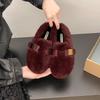 One Pedal Fairy Wind Soft Sole Velvet Outer Wear Fluffy Shoes Female Outer Wear 2025 Autumn and Winter New French Cotton Shoes Tide