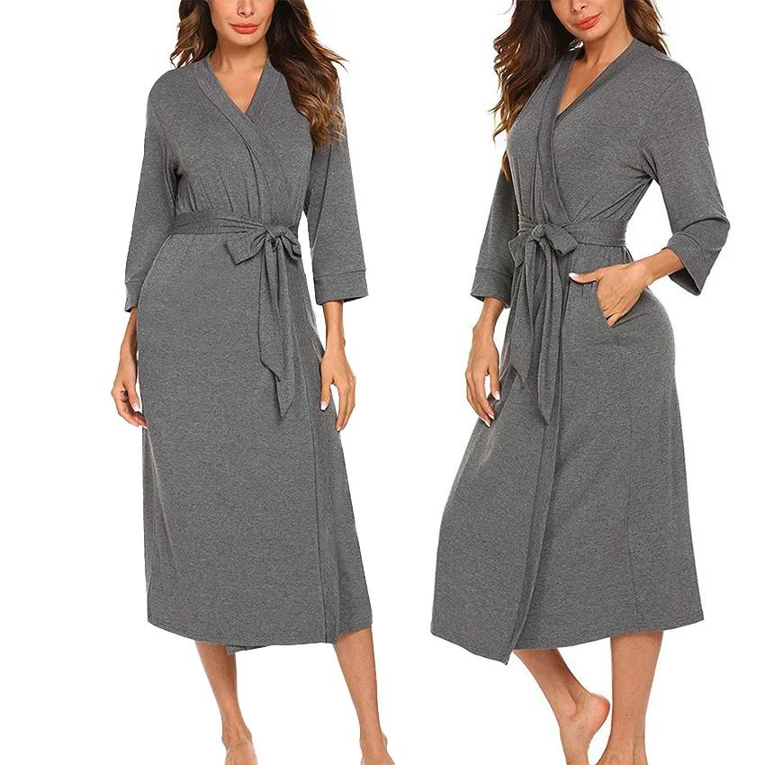 Large Size Cotton Bath Robe Women’S Casual Spring Autumn Sleepwear Woman Home Wear Bathrobe Long Sleeve Cotton Shower Clothing