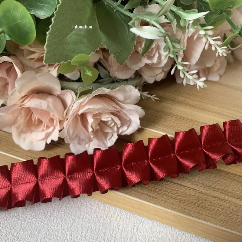2.5cm Colorful Polyester Pleated Lace I-beam Badge Holder & DIY Card Holder Accessory