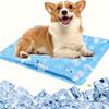 Blue White Polar Bear Pattern Cooling Pad Suitable Dogs and Cats Easy To Clean Indoor and Outdoor Keep Pets Cool Rectangular Design
