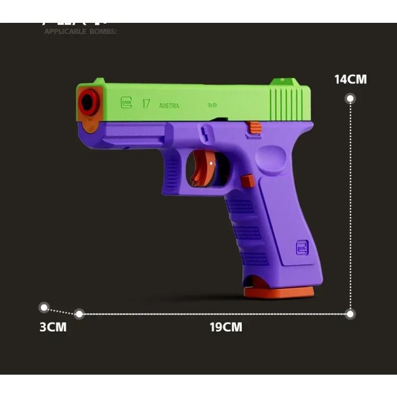 Dual-mode G17 Laser Version Automatic Shooting Radish Gun Shell Ejection Soft Bullet Pistol Toy Gun CS Weapons for Kids