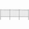 VidaXL Garden Fence with Steel Arch 537 X 150 Cm Black 277676