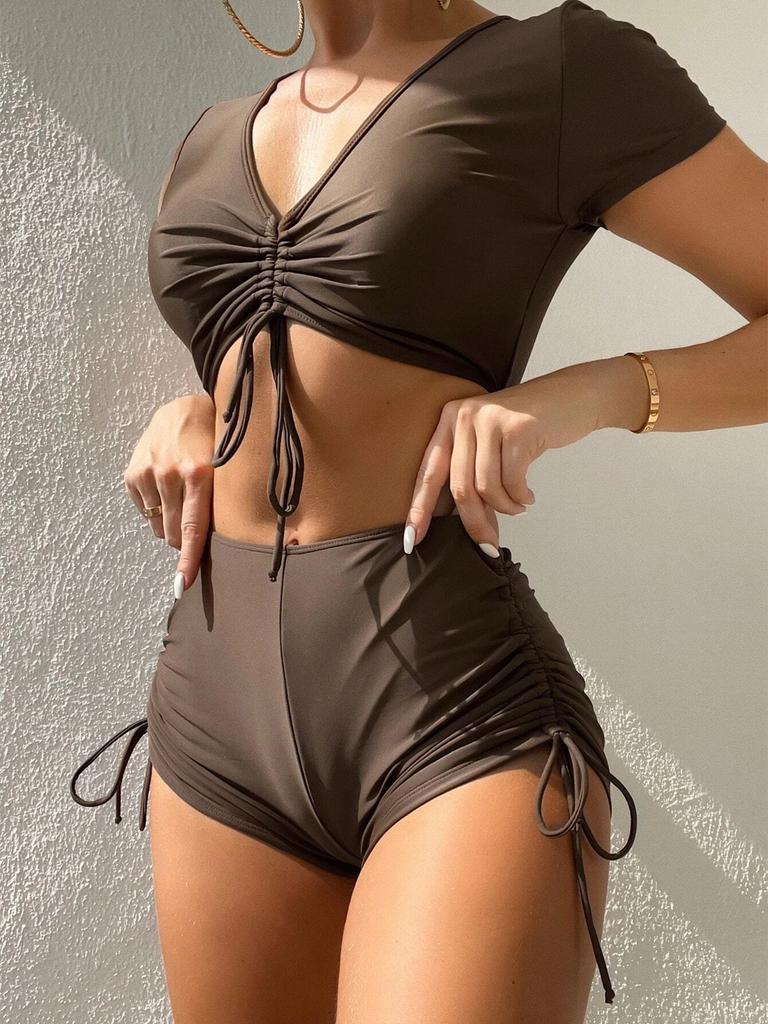 European & American Women's Sexy Tie-up Bow Fashion Beach Swimsuit Set