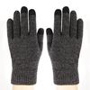 Winter Touchscreen Gloves Men Large Size Thermal Anti-Slip Cold Weather Riding Knitted Double Layer Thick Fleece Lined