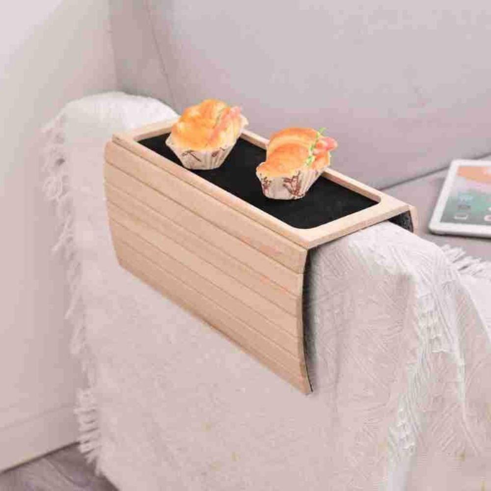 Waterproof Wood Sofa Arm Tray Foldable Armrest Organizer Protector for Storage Sofa Tray Home