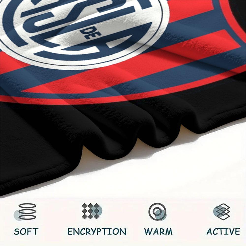 San Lorenzo de Almagro Printed Flannel Blanket, soft throw for bedroom sofa, washable,soccer fan merchandise, great gift.