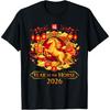 Happy Chinese Lunar Year of The Horse 2026 Chinese Party TShirt Aesthetic Clothes Fashion Women Winter Tops Streetwear Tees