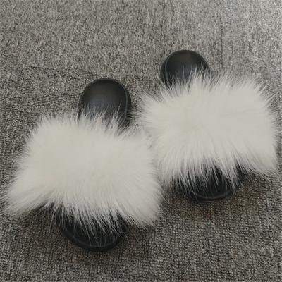 Imitation Fox Fashion Damen Casual Hausschuhe Strand Plüsch Ein-Wort-Hausschuhe Outdoor-Sandalen