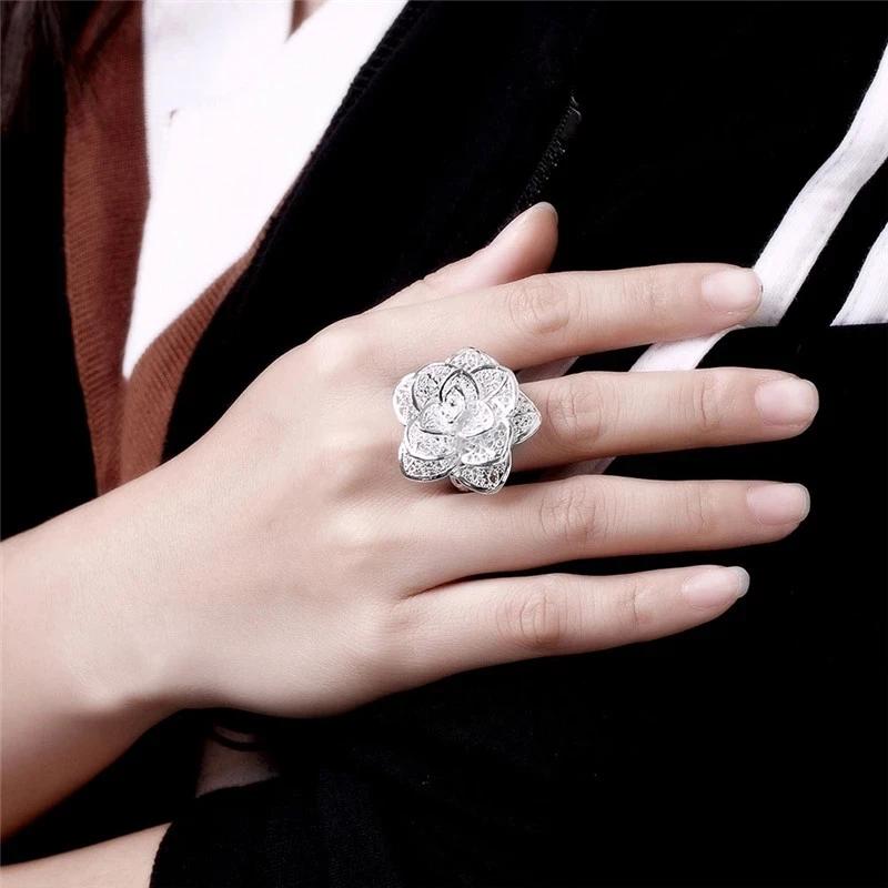 Kupfer Hübsche große Blume Anhänger Armreif Ringe Armband Halsketten für Frauen Mode Hochzeit Schmucksets