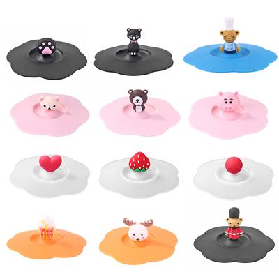 Bonita Tapa de Taza de Silicona de Gato a Prueba de Polvo y Fugas para Té Café Tapas Selladas Tapa Antipolvo Reutilizable Sello Tapa con Ventosa Nuevo