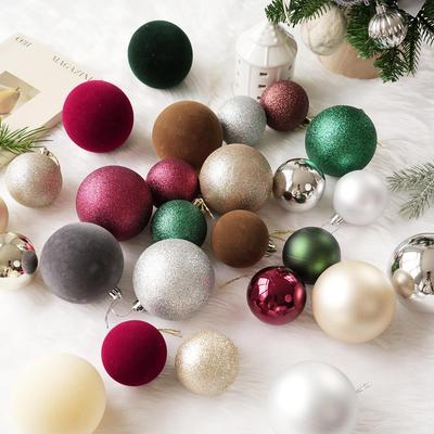 Kreuz 6CM/8CM Weihnachtsornamente Set - 24 Hängende Kugeln für Baumdekoration