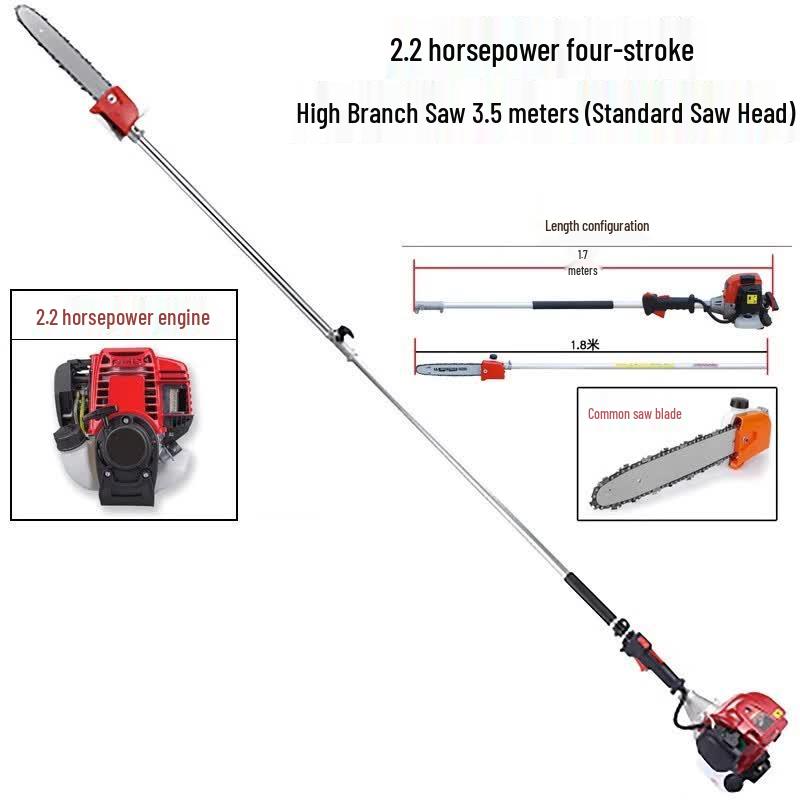 Ronovo 4-Stroke Long Pole Pruning Saw 3.5m