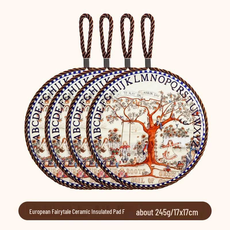 High-Temperature Resistant Retro Enamel Pot Mat – Anti-Scald Pad for Ceramic Tableware