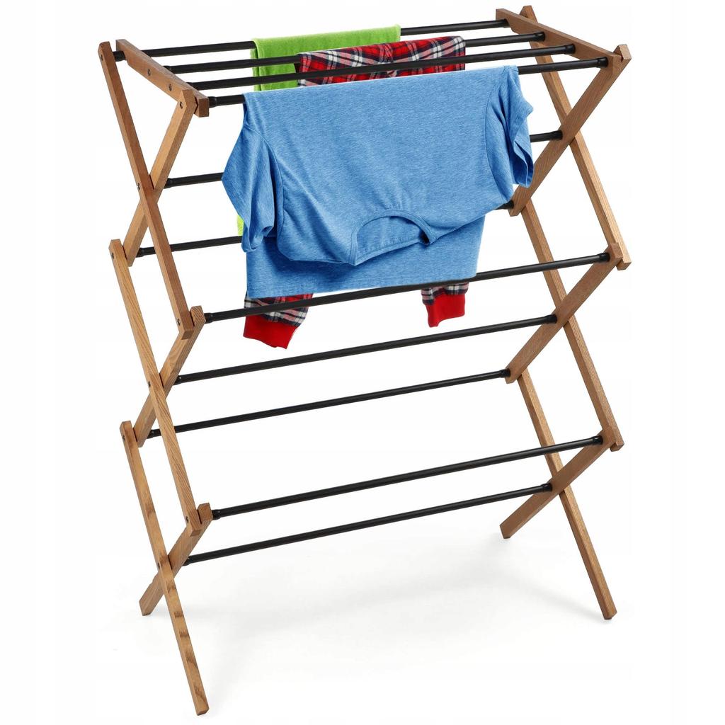 KADAX Στεγνωτήριο Ρούχων Στάσιμο Ρούχων Εσώρουχα Αναδιπλούμενο Κάθετο Ξύλινο