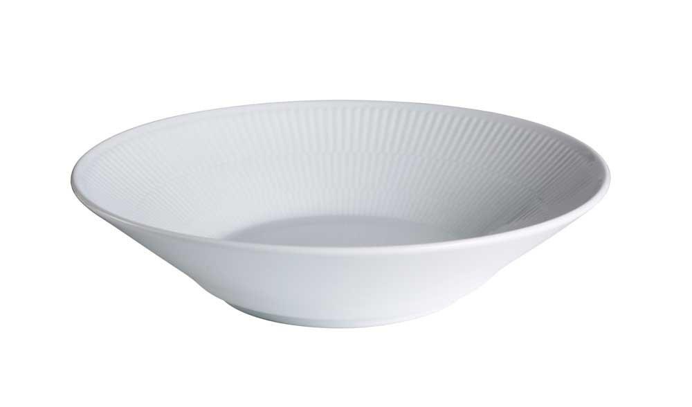 ROYAL COPENHAGEN White Fluted Deep Plate, 24cm, for Pasta or Soup, 2408606 (Parallel Import)