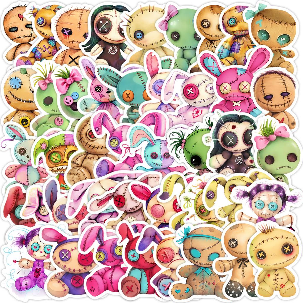 50 Cartoon Voodoo Doll Graffiti Stickers Creative Doll Stickers Mobile Phone Computer Waterproof Decorative Stickers