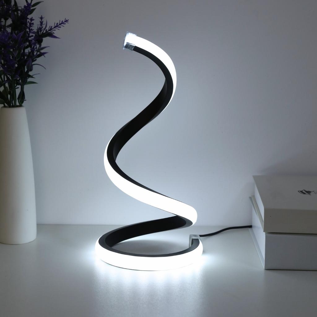 1Pc LED Spiral Table Lamp Modern Three Speed Dimming USB Power Button Switch Bedroom Decorative Table Lamp