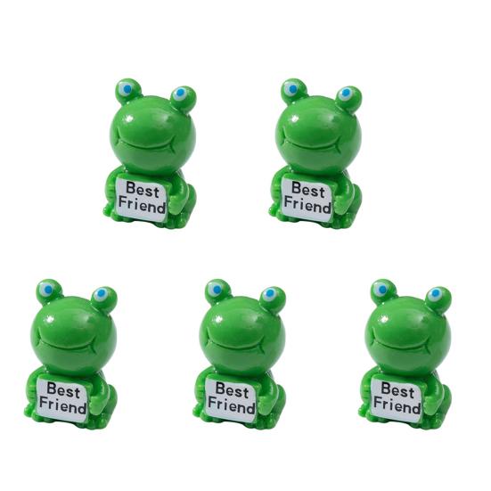 5 Pcs Cute Mini Animal Figurines  Resin Desk Decor with Inspiring Slogans 5pcs B