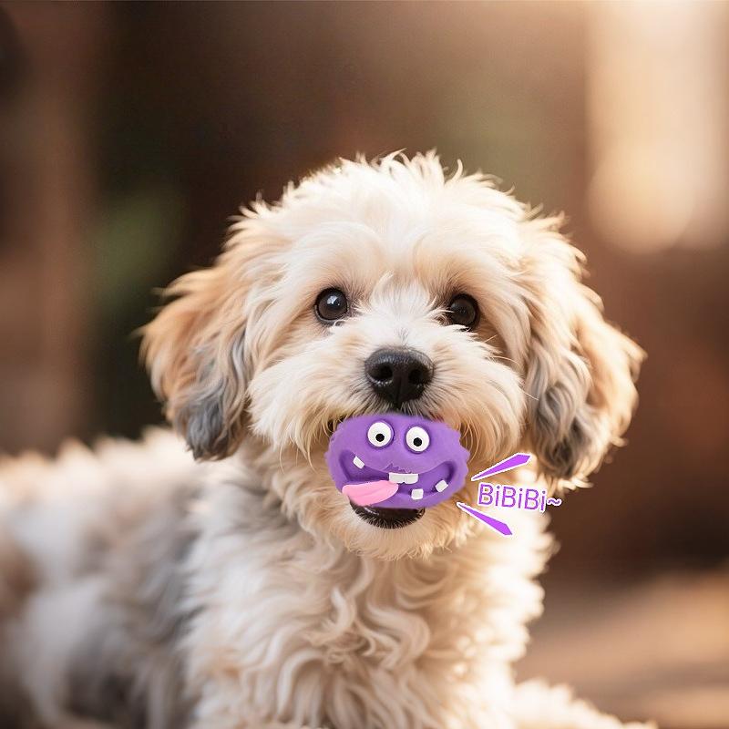 Pet Latex Toy Cartoon Alien Monster - Dog Chew Toy, Bite-Resistant, Squeaky, for Puppies Small Dogs, Teething Cleaning,