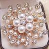 Mode Damen große Broschen Imitation Perlen Strass Hochzeit Brosche Pin Schmuck Accessorise Geschenk